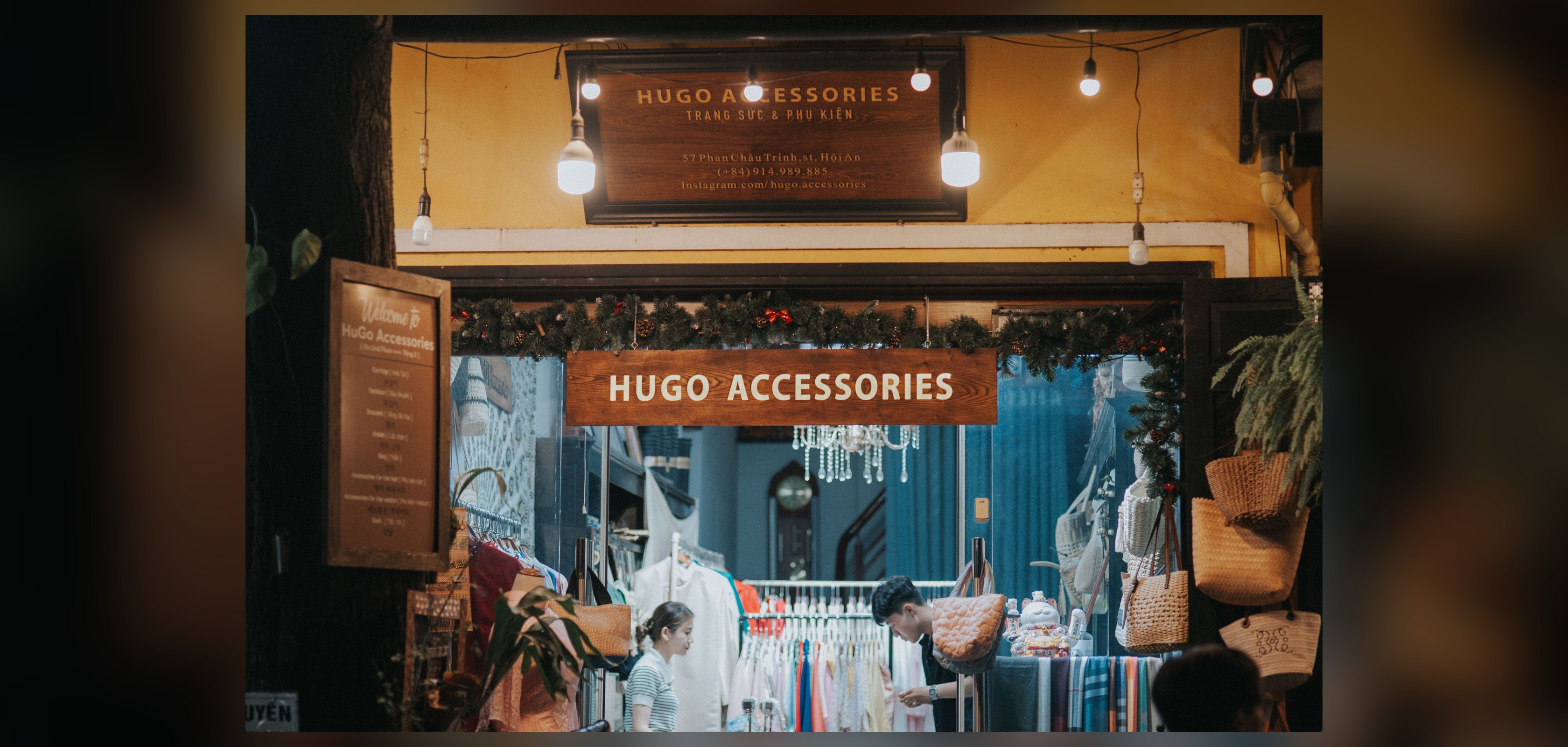Vietnamese garment district — verified factory shopfronts, motorbikes, supplier commerce